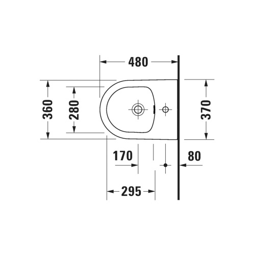 Immagine di Duravit SOLEIL bidet sospeso Compact, con troppopieno e bordo per rubinetteria, colore bianco finitura lucido 2298150000