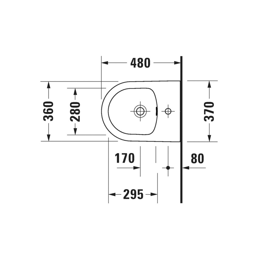 Immagine di Duravit SOLEIL bidet sospeso Compact, con troppopieno e bordo per rubinetteria, colore bianco finitura lucido 2298150000