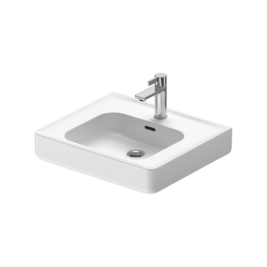 Immagine di Duravit SOLEIL lavabo sospeso L.55 cm, monoforo, con troppopieno e bordo per rubinetteria, colore bianco finitura lucido 2376550000