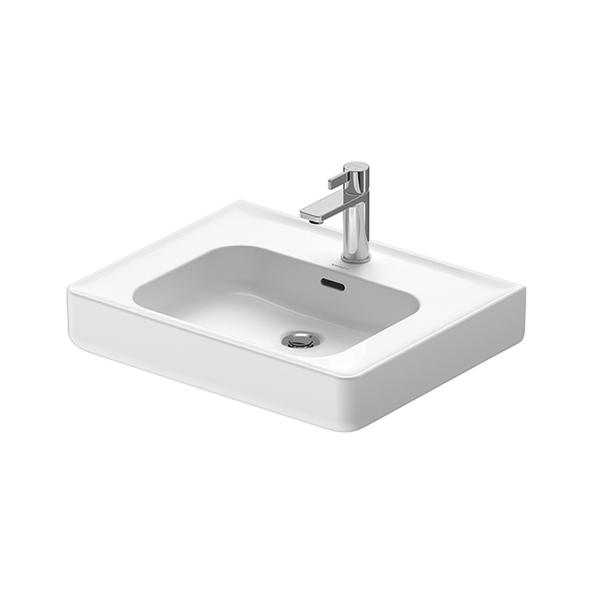 Immagine di Duravit SOLEIL lavabo sospeso L.60 cm, monoforo, con troppopieno e bordo per rubinetteria, colore bianco finitura lucido 2376600000