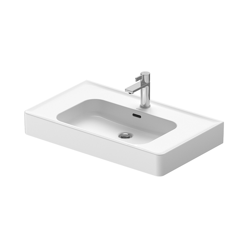Immagine di Duravit SOLEIL lavabo consolle sospeso L.80 cm, con troppopieno e bordo per la rubinetteria, colore bianco finitura lucido 2377800000