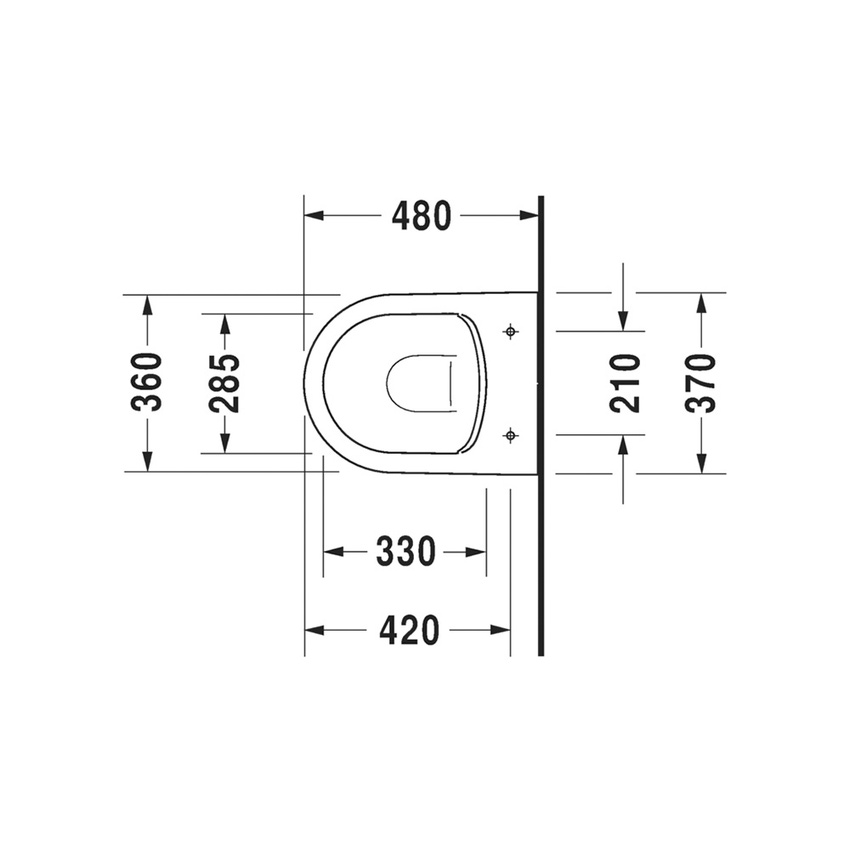 Immagine di Duravit SOLEIL vaso sospeso Compact Rimless, HygieneGlaze, a cacciata, senza sedile, colore bianco finitura lucido 2590092000