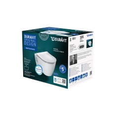 Immagine di Duravit SOLEIL set vaso sospeso HygieneFlush composto da: vaso sospeso HygieneFlush (art.258609) e sedile con coperchio (art. 002649), colore bianco finitura lucido 45860920A1