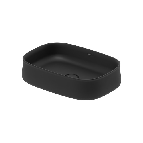 Immagine di Duravit ZENCHA bacinella da appoggio soprapiano L.55 P.39 cm, con rettifica, senza troppopieno e bordo per la rubinetteria, colore antracite finitura opaco 2373551379