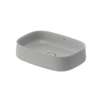 Immagine di Duravit ZENCHA bacinella da appoggio soprapiano L.55 P.39 cm, con rettifica, senza troppopieno e bordo per la rubinetteria, colore grigio finitura opaco 2373556779