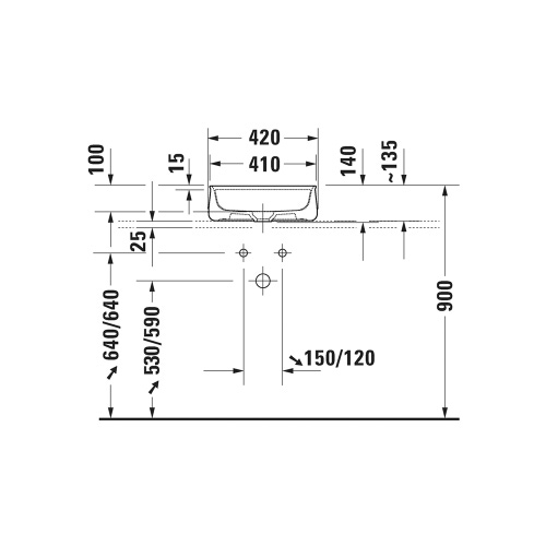 Immagine di Duravit ZENCHA bacinella da appoggio soprapiano quadrata 42 cm, monoforo, con rettifica, senza troppopieno, colore grigio finitura opaco 2374426771