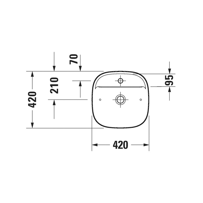 Immagine di Duravit ZENCHA bacinella da appoggio soprapiano quadrata 42 cm, monoforo, con rettifica, senza troppopieno, colore grigio finitura opaco 2374426771