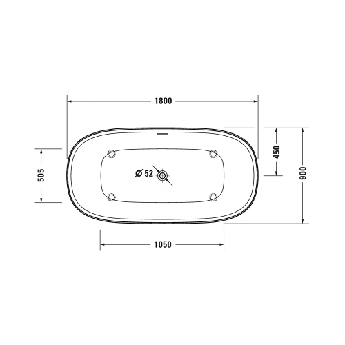 Immagine di Duravit ZENCHA vasca freestanding L.180 P.90 cm, con pannello integrato e telaio, con due schienali inclinati e piletta Stop&Go, colore bianco finitura lucido 700463000000000