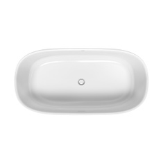 Immagine di Duravit ZENCHA vasca freestanding L.180 P.90 cm, con pannello integrato e telaio, con due schienali inclinati e piletta Stop&Go, colore bianco finitura lucido 700463000000000