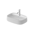 Immagine di Duravit ZENCHA bacinella da appoggio soprapiano L.55 P.39 cm, monoforo, con rettifica, senza troppopieno, colore bianco finitura opaco 2374553271