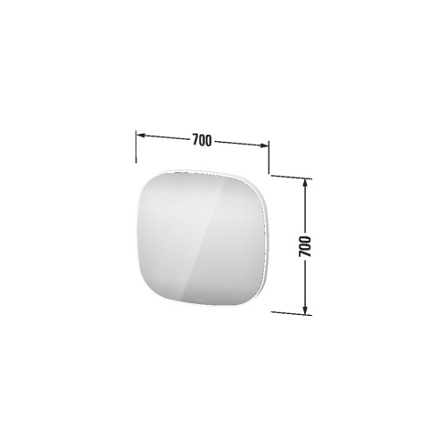 Immagine di Duravit ZENCHA specchio quadrato 70 cm, con illuminazione Led perimetrale, versione "Sensor" ZE7056000000000