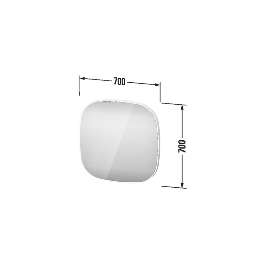 Immagine di Duravit ZENCHA specchio quadrato 70 cm, con illuminazione Led perimetrale, versione "App", colore bianco finitura opaco ZE7066000000000