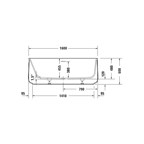 Immagine di Duravit ZENCHA vasca idromassaggio freestanding L.160 P.85 cm, sistema Air-System, con pannello integrato e telaio, con uno schienale inclinato e piletta Stop&Go, colore bianco finitura lucido 760462000AS0000