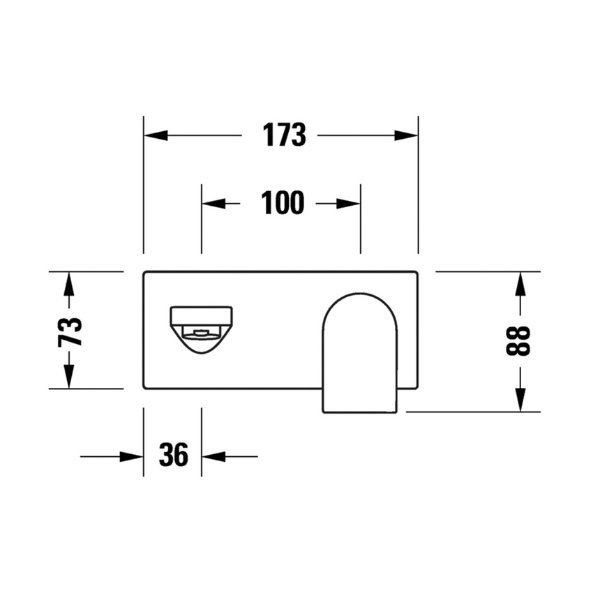 Immagine di Duravit TULUM miscelatore monocomando per lavabo, a parete, senza corpo incasso, finitura cromo TU1070004010