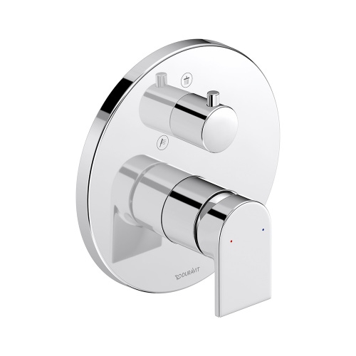 Immagine di Duravit TULUM miscelatore monocomando doccia, ad incasso, senza corpo incasso, con deviatore, finitura cromo TU4210012010