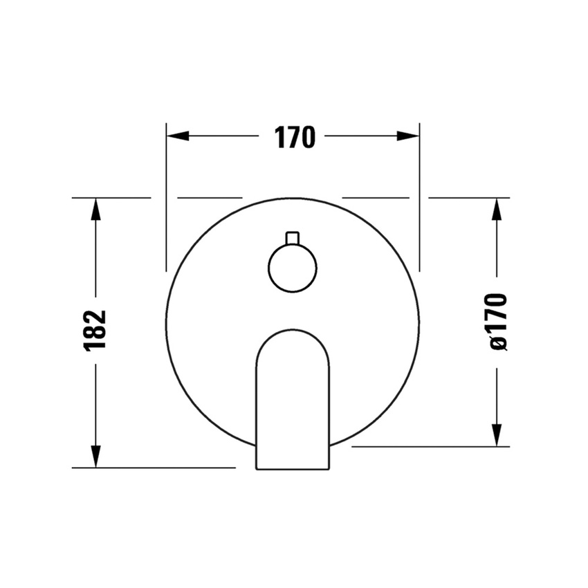 Immagine di Duravit TULUM miscelatore monocomando doccia ad incasso, senza corpo incasso, con deviatore, finitura cromo TU5210012010