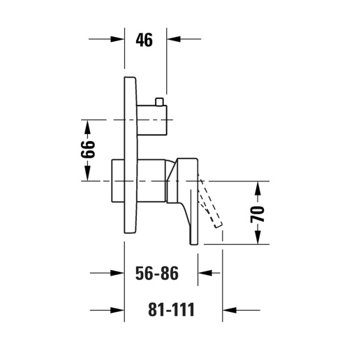 Immagine di Duravit TULUM miscelatore monocomando doccia ad incasso, senza corpo incasso, con deviatore, finitura cromo TU5210012010