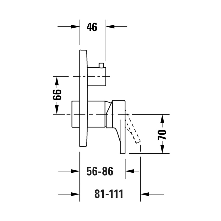 Immagine di Duravit TULUM miscelatore monocomando vasca ad incasso, con deviatore e valvola antiriflusso, senza corpo incasso, finitura cromo TU5210018010