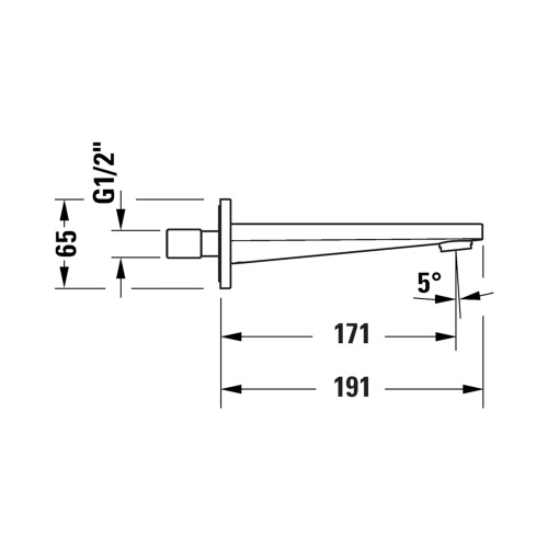 Immagine di Duravit TULUM bocca di erogazione vasca, finitura cromo TU5240010010