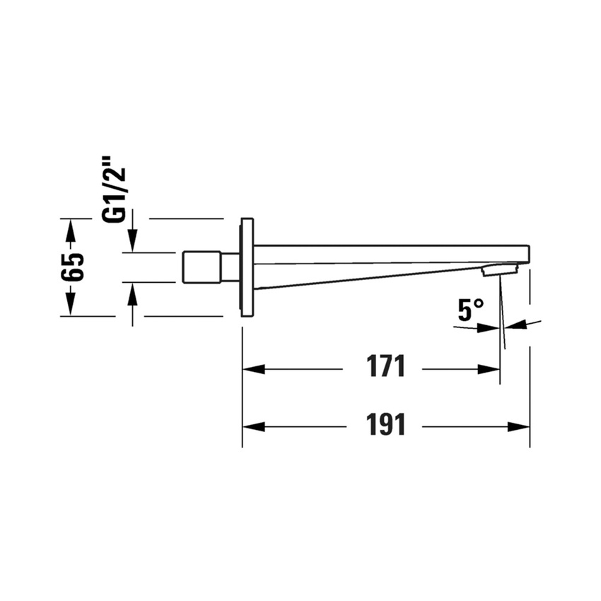 Immagine di Duravit TULUM bocca di erogazione vasca, finitura cromo TU5240010010