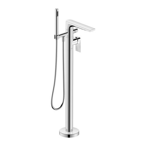 Immagine di Duravit TULUM miscelatore monocomando vasca a pavimento, con deviatore, senza corpo incasso, finitura cromo TU5250000010