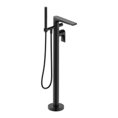Immagine di Duravit TULUM miscelatore monocomando vasca a pavimento, con deviatore, senza corpo incasso, colore nero finitura opaco TU5250000046