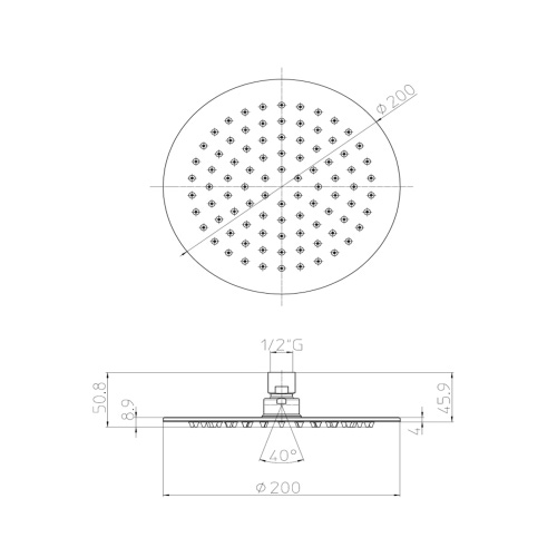 Immagine di Bossini TETIS soffione rotondo Ø 30 cm, in acciao inox, 1 getto, finitura cromo I00872000030005