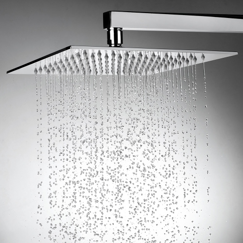 Immagine di Bossini TETIS soffione quadrato 20 cm, in acciao inox, 1 getto, finitura cromo I00873000030005