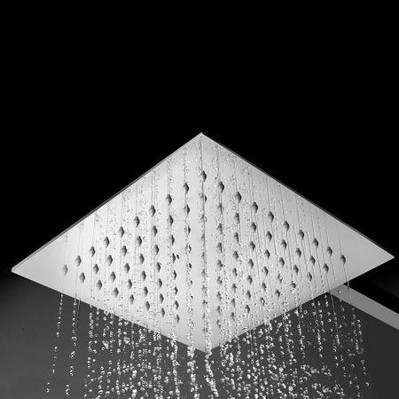 Immagine di Bossini TETIS soffione quadrato 20 cm, in acciao inox, 1 getto, finitura cromo I00873000030005