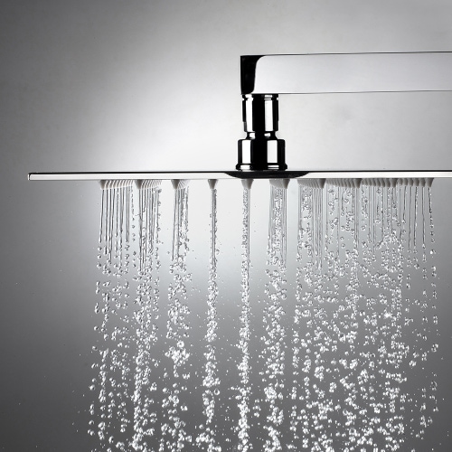 Immagine di Bossini TETIS soffione quadrato 20 cm, in acciao inox, 1 getto, finitura cromo I00873000030005