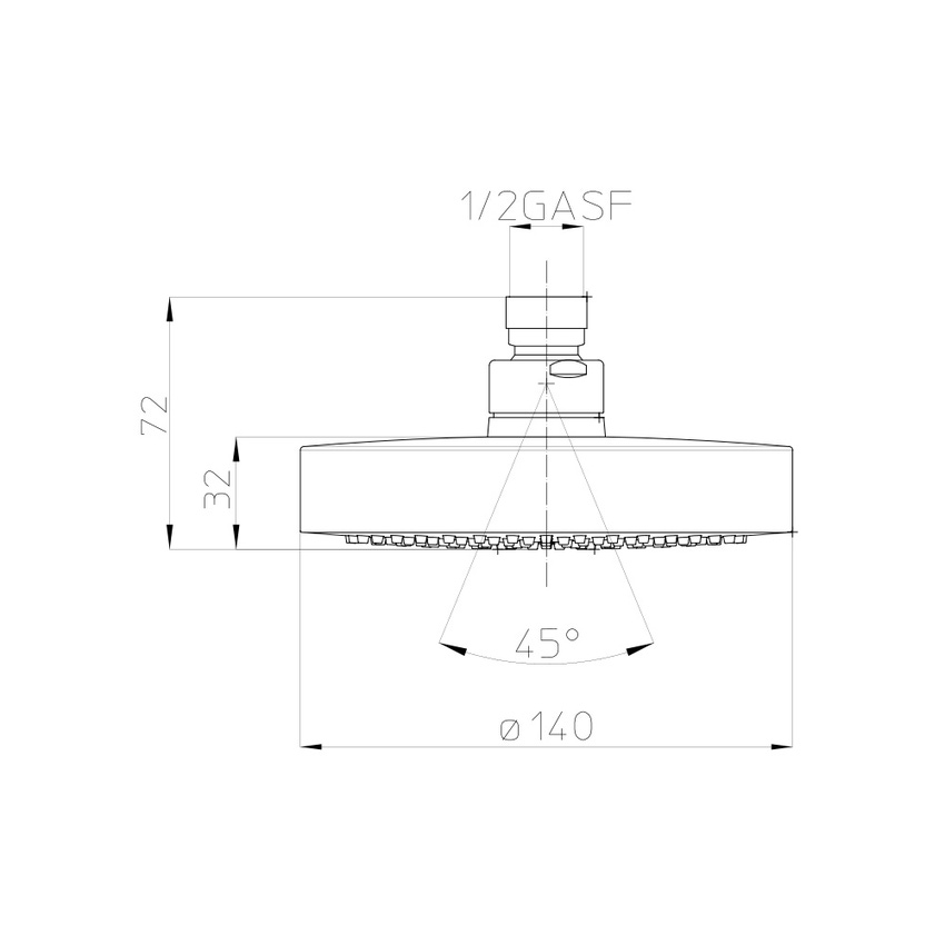 Immagine di Bossini DINAMIC/1 soffione rotondo Ø 14 cm, autopulente con snodo, finitura cromo I00166000030005