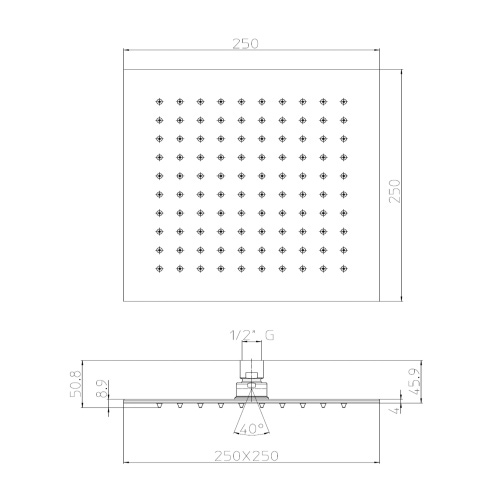 Immagine di Bossini TETIS soffione 25 cm, in acciao inox, 1 getto, finitura cromo I00874000030005