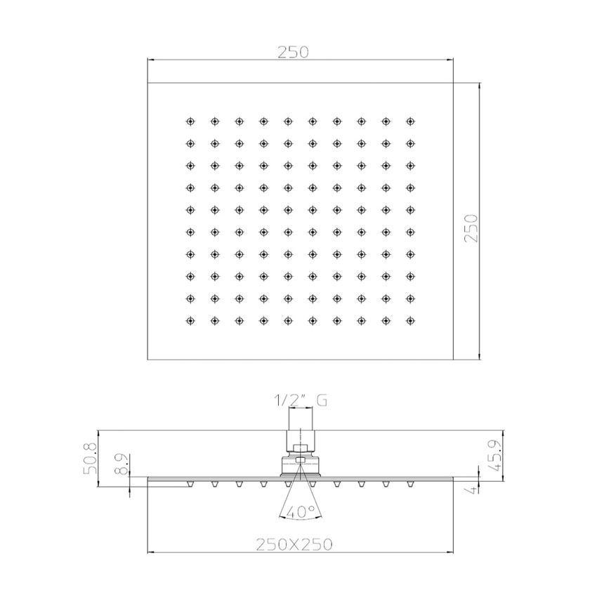 Immagine di Bossini TETIS soffione 25 cm, in acciao inox, 1 getto, finitura cromo I00874000030005