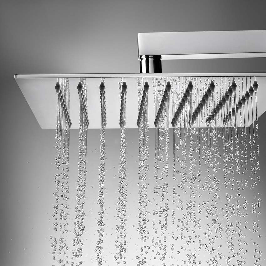 Immagine di Bossini TETIS soffione quadrato 30 cm, in acciao inox, 1 getto, finitura cromo I00875000030005