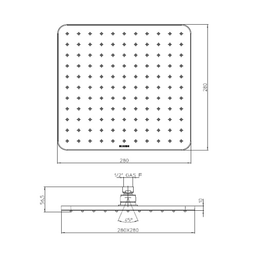 Immagine di Bossini COSMO soffione 28 cm, in ottone, autopulente con snodo, finitura cromo I00598000030005