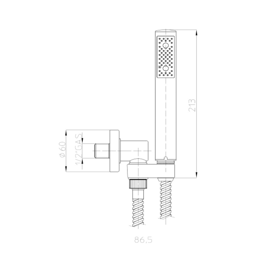 Immagine di Bossini ZEN kit supporto orientabile con presa acqua, doccia , flessibile doppia aggraffatura 150 cm, finitura cromo C54001C00030004