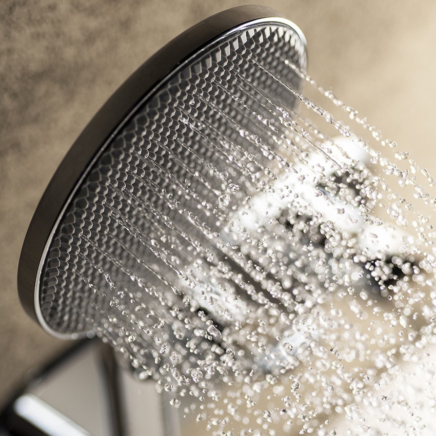 Immagine di Bossini APICE doccetta Ø14 cm, monogetto, con diffusore in gomma termoplastica, con funzione Easy Clean, finitura cromo B00900000030005