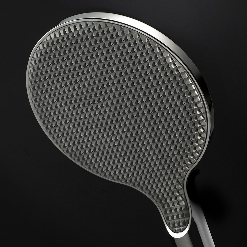 Immagine di Bossini APICE doccetta Ø14 cm, monogetto, con diffusore in gomma termoplastica, con funzione Easy Clean, finitura cromo B00900000030005