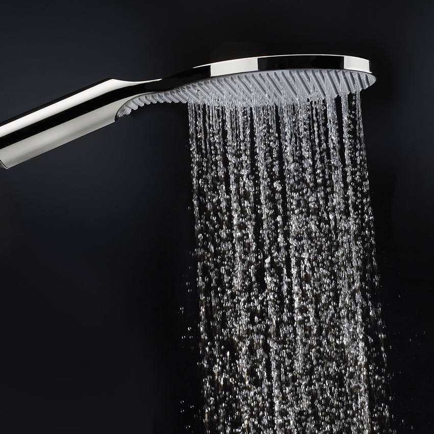 Immagine di Bossini APICE doccetta Ø14 cm, monogetto, con diffusore in gomma termoplastica, con funzione Easy Clean, finitura cromo B00900000030005