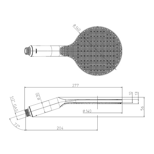 Immagine di Bossini APICE doccetta Ø14 cm, monogetto, con diffusore in gomma termoplastica, con funzione Easy Clean, finitura cromo B00900000030005