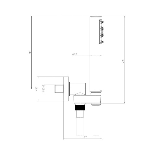Immagine di Bossini ZEN kit supporto orientabile con presa acqua, doccia, flessibile Cromolux 150 cm, finitura cromo C54004C00030004