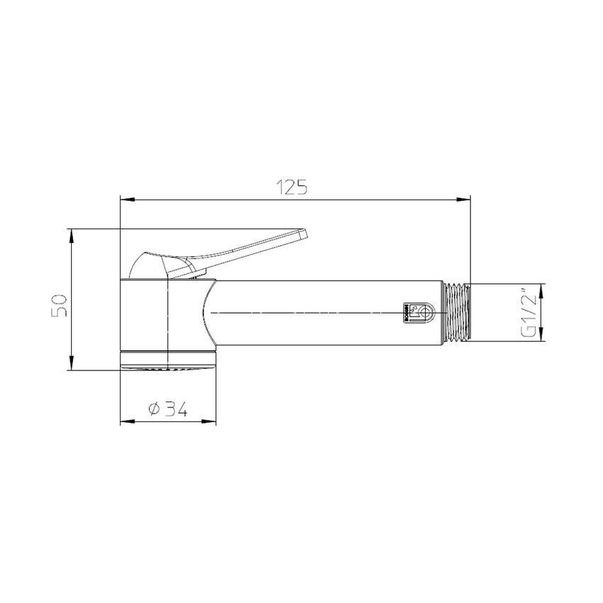 Bossini B00920000045005 APICE kit doccetta bidet con pulsante Paloma Ø 3.4  cm, colore bianco finitura opaco