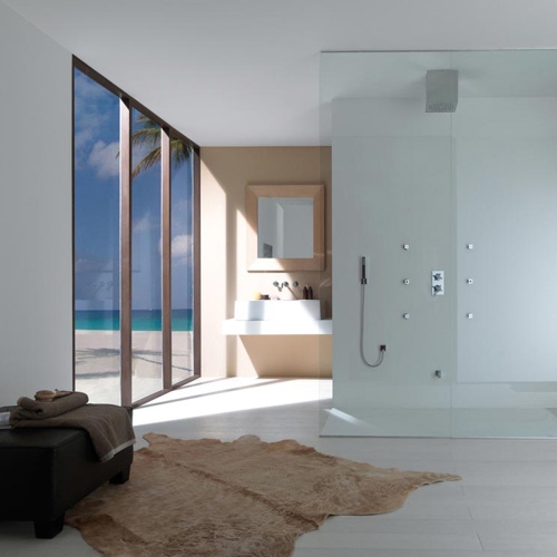 Immagine di Bossini CUBE duplex doccia con supporto fisso, flessibile 150 cm in ottone doppia aggraffatura e presa acqua, finitura cromo C50001C00030004