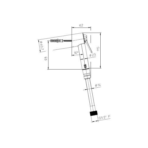Immagine di Bossini APICE kit doccetta bidet con supporto fisso e flessibile Cromolux 125 cm, finitura cromo C98042B00030005