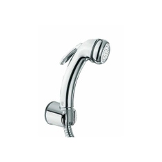 Immagine di Bossini PALOMA FLAT kit doccetta bidet a pulsante con miscelatore progressivo, flessibile 125 cm in ottone, finitura cromo E37011B00030015