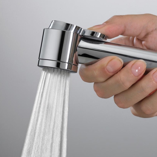 Immagine di Bossini PALOMA doccetta bidet a pulsante, con rosone in ottone, finitura cromo B00442000030001