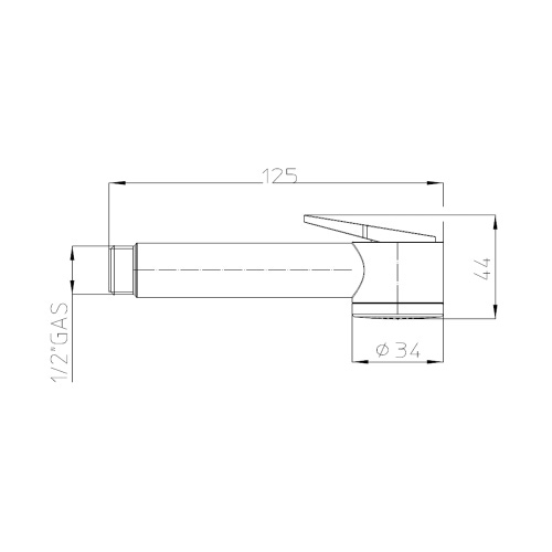 Immagine di Bossini PALOMA doccetta bidet a pulsante, con rosone in ottone, finitura cromo B00442000030001