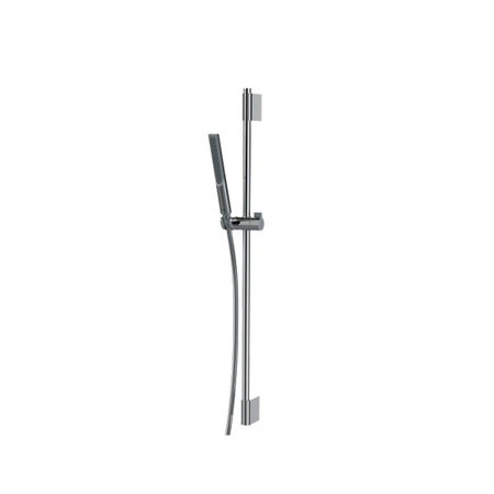 Immagine di Bossini APICE set doccia composto da: asta murale H.90 cm, con supporto a muro superiore regolabile, interasse minimo 82 cm, doccetta Slim e flessibile 150 cm, finitura cromo DA5061N00030009