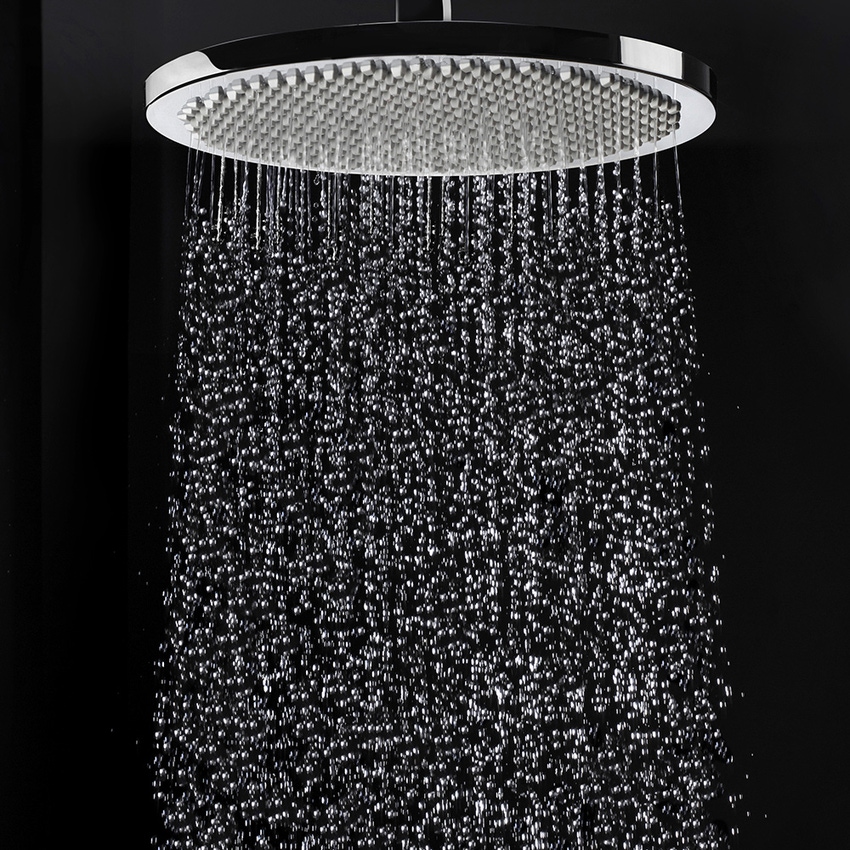 Immagine di Bossini APICE set composto da soffione Ø 28 cm e braccio doccia ad angolo P.35 cm, finitura cromo H70430H00030005