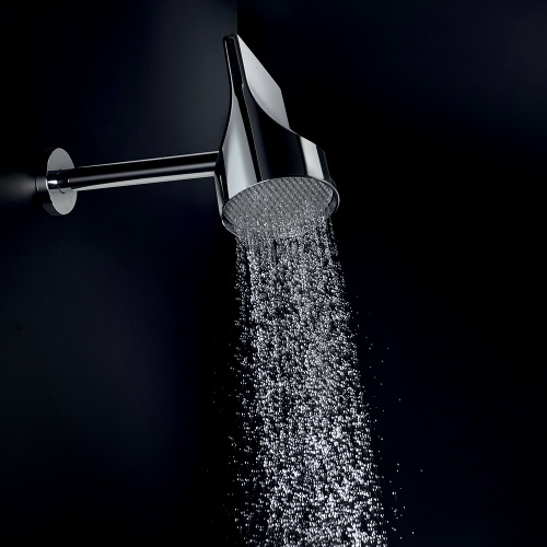 Immagine di Bossini APICE set soffione Spot Ø 10 cm orientabile, con diffusore in gomma termoplastica e braccio, con funzione Easy Clean, finitura cromo HH1000000030005